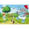 Schmidt Spiele Benjamin Blümchen, Sport et Jeu avec Töröööööööö, 3 x 48 pièces Puzzle pour Enfant, 56401, coloré, Petit