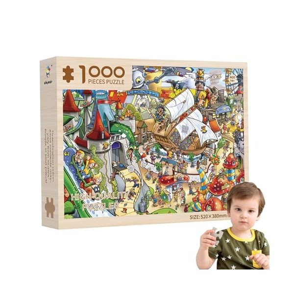 Puzzle de Noël Calendrier de lAvent 2023 – Le Père Noël prépare des cadeaux Puzzles de 1000 pièces pour adultes et enf-ants 