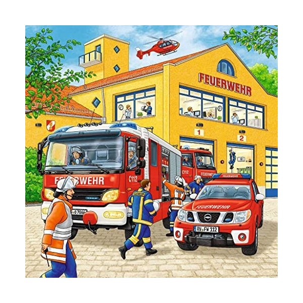 Ravensburger - 09401 - Puzzle Enfant Classique - Les Pompiers au Travail - 3 x 49 Pièces