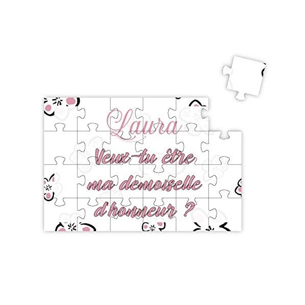 Puzzle personnalisable - Demande future témoin de mariage ou demoiselle dhonneur -"Veux-tu être ma témoin ?" - Avec prénom