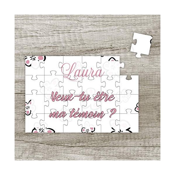 Puzzle personnalisable - Demande future témoin de mariage ou demoiselle dhonneur -"Veux-tu être ma témoin ?" - Avec prénom