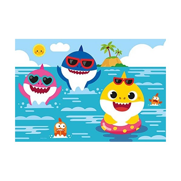 Clementoni Pinkfong Baby Shark Supercolor Shark-24 Maxi pièces, 3 Ans Enfant, Puzzle Dessin animé-fabriqué en Italie, 28519, 