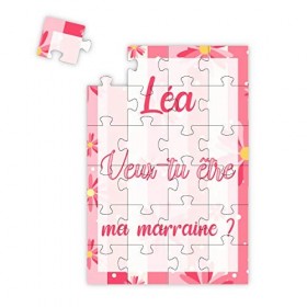 Puzzle personnalisable - Demande original future marraine -"Veux-tu être ma marraine ?" - Avec prénom