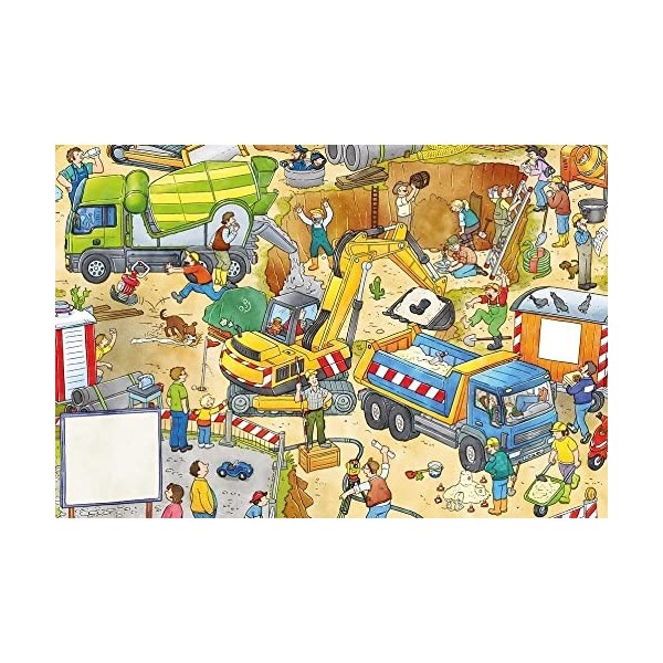 Schmidt Spiele 56416 Où est la Voiture Bleue-3 x 24 pièces Puzzle pour Enfant, coloré