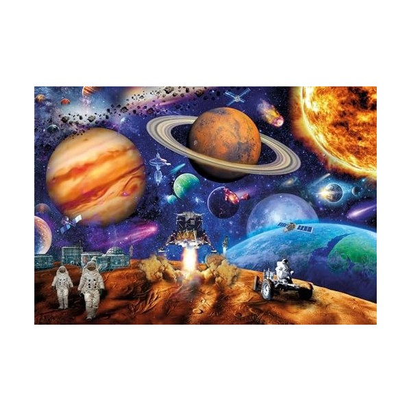 Clementoni- Supercolor Space Mission – 180 pièces Enfants 9 Ans, Puzzle Illustration Spazio, Made in Italy, 21724, Multicolor