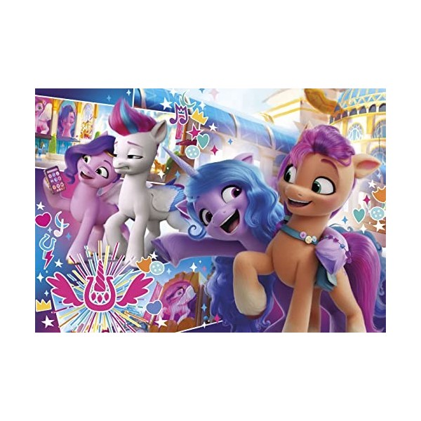 Clementoni- Puzzle Maxi My Little Pony 104pzs Supercolor Pony-104 pièces, 4 Ans Enfant Dessin animé-fabriqué en Italie, 23764