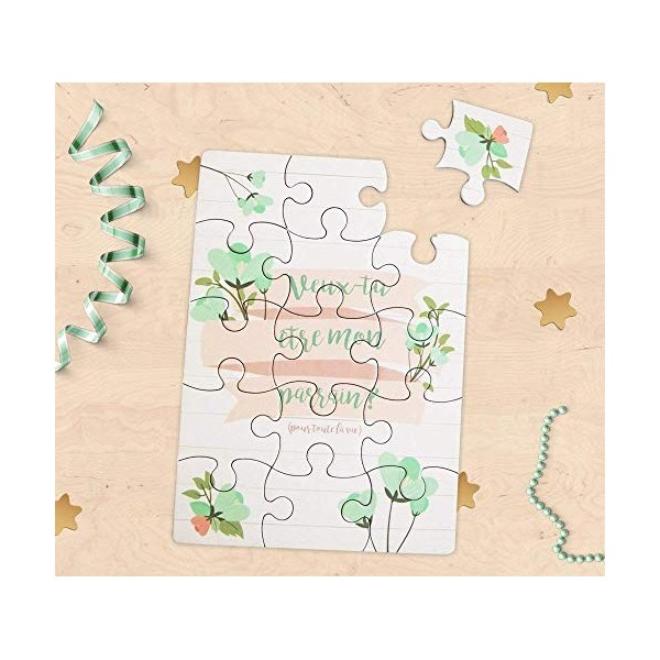 Carte puzzle demande de parrain, cadeaux parrain pour baptême