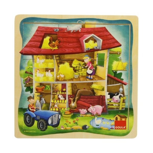 Goula - 53097 - Puzzle Ferme 9 pcs