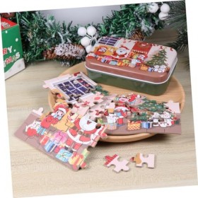 TOYANDONA 60 Pièces Puzzles de Noël Puzzles pour Enfants Les Jouets denfants Ensemble de Jeu en Bois Jouet Casse-tête pour E