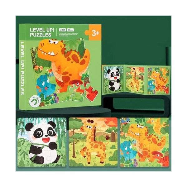 tongfeng Puzzles magnétiques, Livre de Puzzles magnétiques - Jouet dactivités animales,Livre de Puzzle magnétique Robuste et