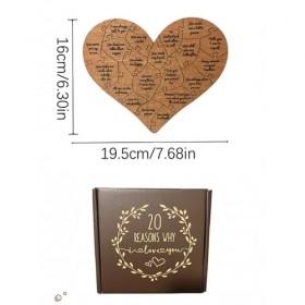 Puzzle 20 Reasons Why I Love You - Cadeau de Saint-Valentin - Cœurs en bois dans la boîte - Cadeau romantique pour mari, épou