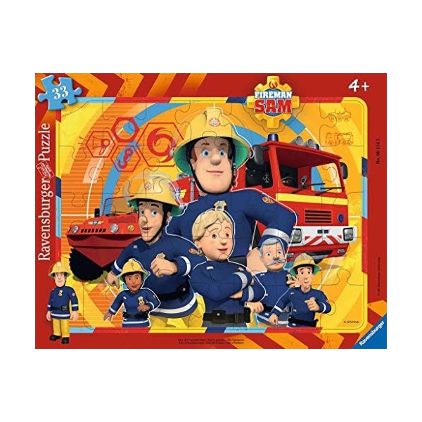 Ravensburger - 06114 - Puzzle Cadre - Sam Le Pompier - 33 Pièces