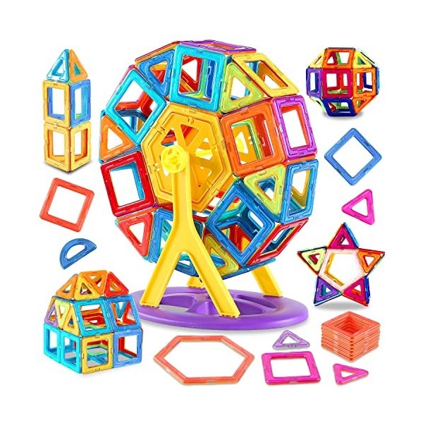 Jeu de Construction Magnétique, Blocs de Construction Magnétiques, Jeux de Aimantés Construction Magnetiques Enfants 42 PCS, 