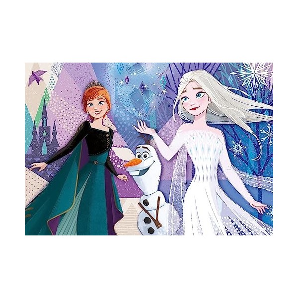 Clementoni Disney Frozen Jewels Reine des Neiges 2-104 pièces-Puzzle Enfant-fabriqué en Italie, 6 Ans et Plus, 20182