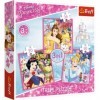 Trefl-de 20 à 50 Pièces 3 Sets pour Enfants à partir de 3 Ans Puzzle, 34833, Le Monde Enchanté des Princesses Princesse Disne