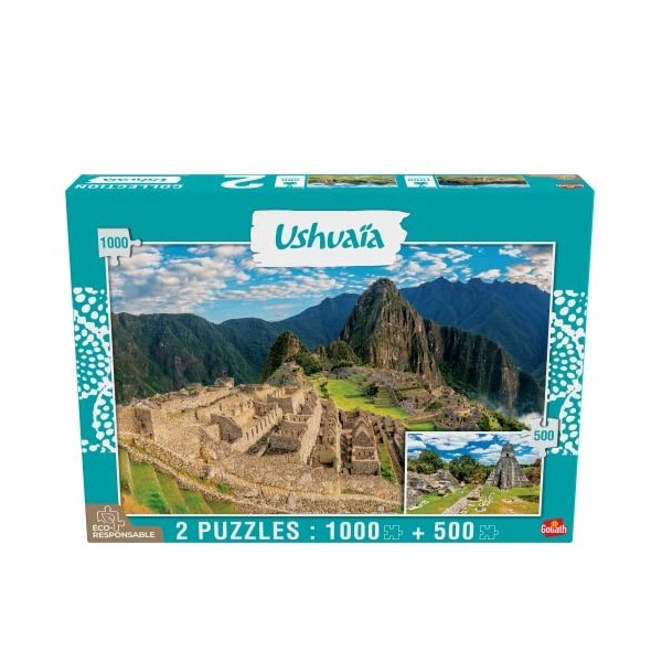 Goliath - Puzzle Adulte - Collection Ushuaïa - 2 Puzzles : Machu Picchu Pérou - 1000 pièces et Tikal Guatemala - 500 pièce