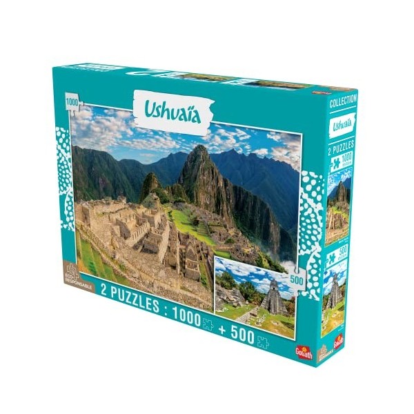 Goliath - Puzzle Adulte - Collection Ushuaïa - 2 Puzzles : Machu Picchu Pérou - 1000 pièces et Tikal Guatemala - 500 pièce