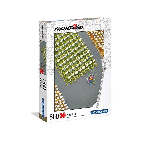 Clementoni- Puzzle The March Mordillo 500pzs Italy, 35078, Multicolore, One Size