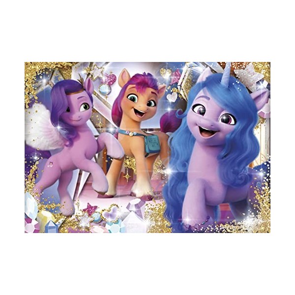 Clementoni- Puzzle Jewels My Little Pony 104pzs Does Not Apply Supercolor Pony-104 pièces, 6 Ans Enfant Dessin animé-fabriqué