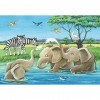 Ravensburger- Tierkinder Aus Aller Welt Tiere 05095 Puzzle pour Enfants-2 x 12 pièces, Jaune