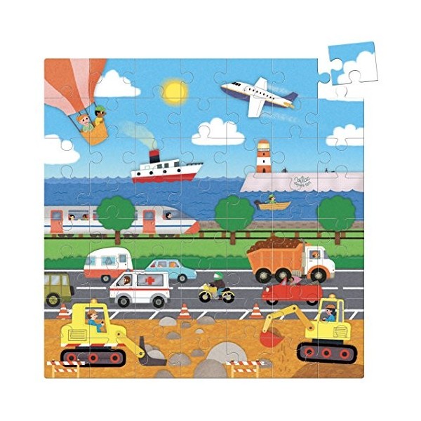 Vilac- Puzzles Transport 56 pièces, 2654, Multicolore