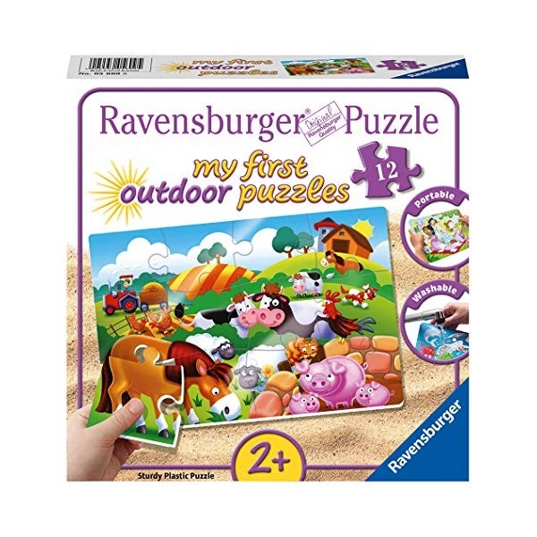 Ravensburger- My First Outdoor Puzzle Adorables Animaux de la Ferme Enfant, 4005556056095