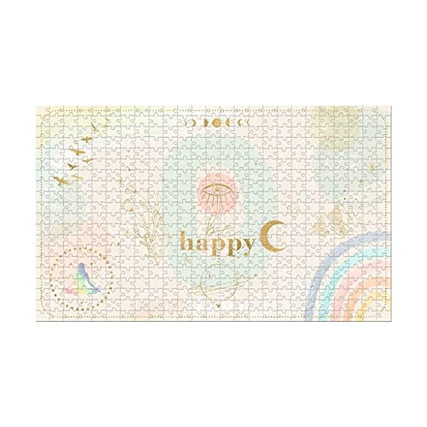 Moses Omm for You Happy Pochette 500 pièces avec Sac de Rangement pour Les Fans de Puzzle, 63327, Couleurs Pastel