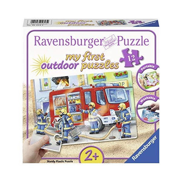 Ravensburger- My First Outdoor Puzzle Les Pompiers Enfant, 4005556056132