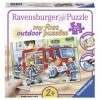 Ravensburger- My First Outdoor Puzzle Les Pompiers Enfant, 4005556056132