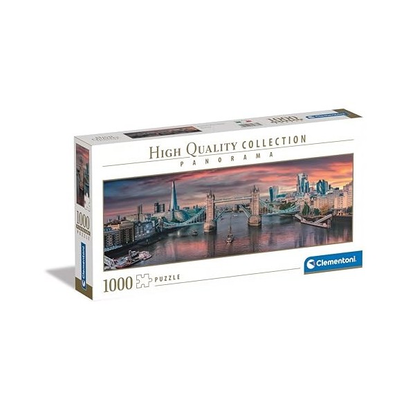 Clementoni Collection Panorama – Across The River Thames – 1000 pièces, Puzzle panoramique, Horizontal, Divertissement pour A