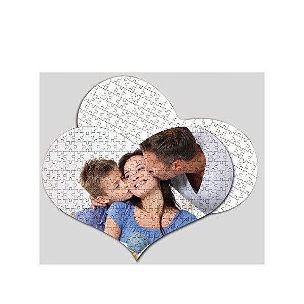 Puzzle personnalisé avec photo en forme de cœur, puzzle personnalisé pour images, dimensions puzzle 20 x 24,5 cm 104 chevill