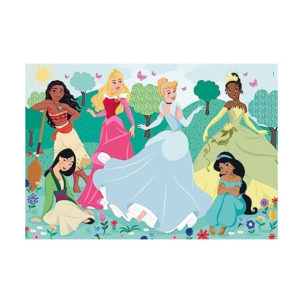 Clementoni- Puzzle Maxi Princesas Disney 104pzs Does Not Apply Princess Supercolor Princess-104 pièces, 4 Ans Enfant Dessin a