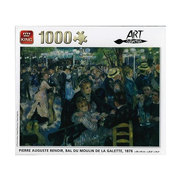King Puzzles Pierre-Auguste Renoir Puzzle 1000 pièces pour adultes et enfants Collection dart Bal du moulin de la Galette 18