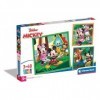 Clementoni- Disney Mickey and Friends Supercolor Friends-3x48 Enfants 5 Ans, Boîte De 3 48 Pièces , Puzzle Dessin Animé-Fabr