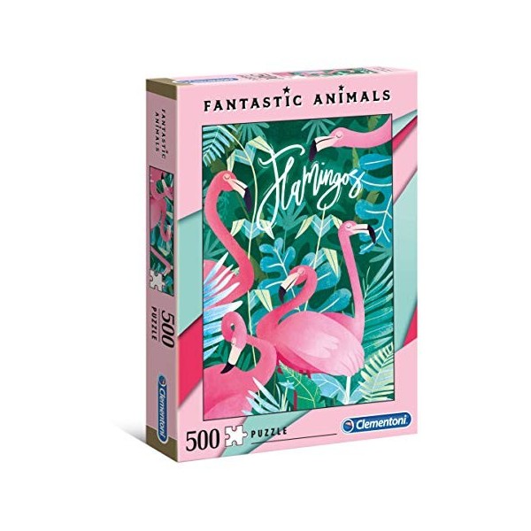 Clementoni- Fantastic Animals-Flamingos-500 pièces- 35067