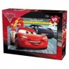 Puzzle 50 Pieces Cars : Voiture Flash mcqueen Fait la Course avec Jackson Storm - Collection Enfant pour Disney - Set Puzzle 