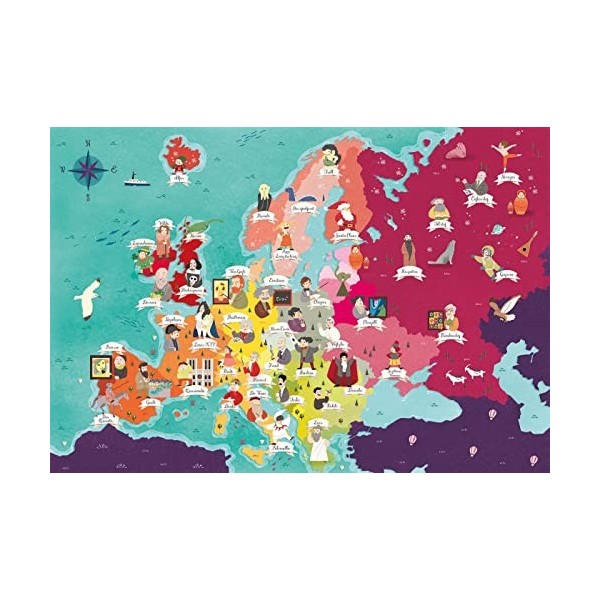 Clementoni Italy Europe : Monuments et Célébrités, 29061, Multicolore