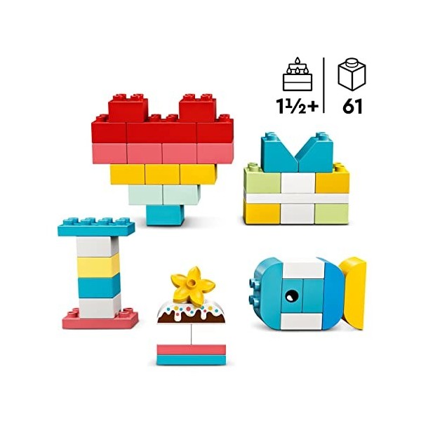 LEGO 10909 Duplo Classic La Boîte Cœur, Première Brique, Jouet de Construction, Jouet Éducatif, Développer Leur Motricité Fin