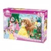 Puzzle 24 Pieces pour Disney : Chevaux et Les Princesses Ariel Aurore Blanche Neige - Set Jeu éducatif Enfant et Carte Tigre