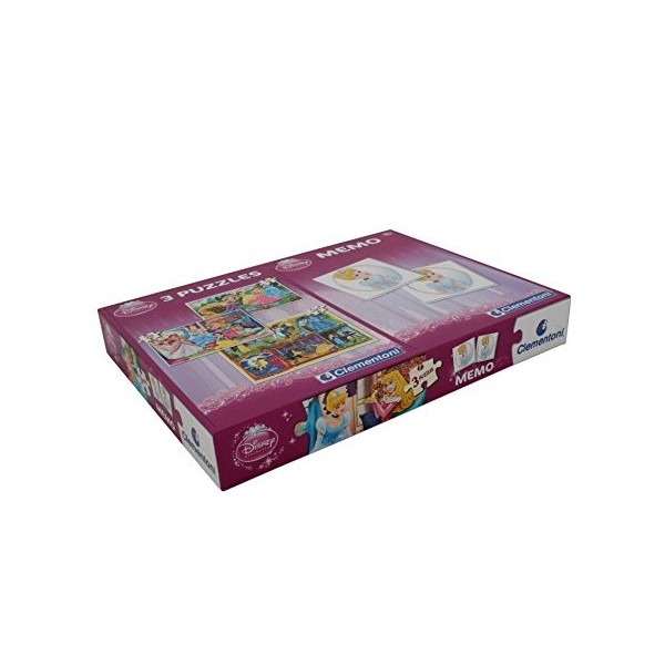 Clementoni - Disney Princess - 2 in 1 Memo & 3 Puzzle Set