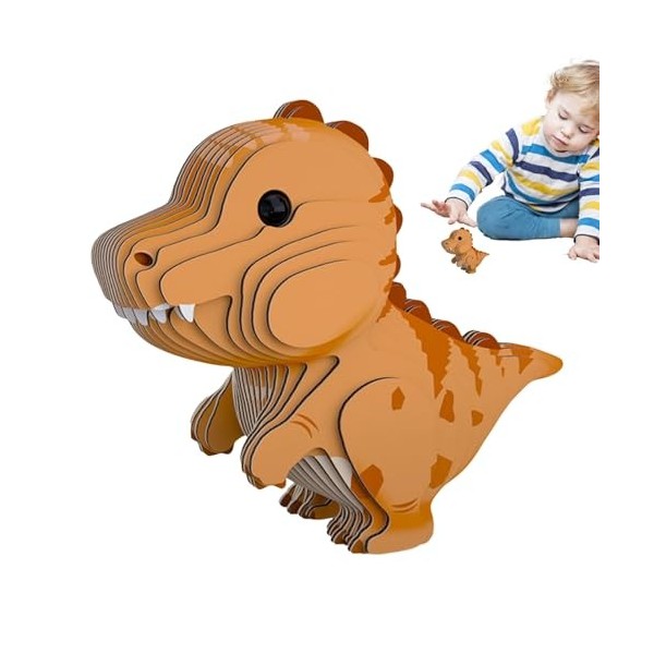 IUPPA Puzzle de Dinosaures pour,Puzzles de Dinosaures pour,Jouet Puzzle Raptor stégosaure 3D - Jouet éducatif Montessori pour