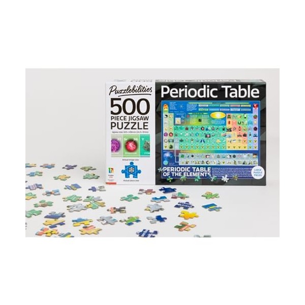 Tableau périodique de 500 pièces pour enfants | Puzzlebilités Hinkler | Puzzle éducatif pour lapprentissage à domicile des S