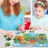 Smileshiney Puzzles de Dinosaures - Jouets éducatifs préscolaires - Puzzles de Dinosaures Amusants et Robustes, avec Correspo