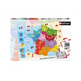Nathan - Puzzle Enfant - 250 pièces - Carte de France - Filles ou garçons dès 8 ans - Puzzle de qualité supérieure - Carton é