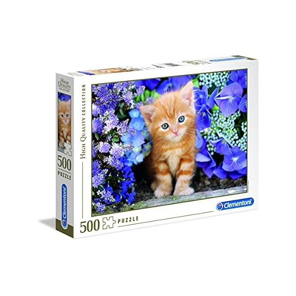 Clementoni - 30415.8 - Puzzle - Chat roux dans les fleurs - 500 Pièces