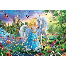 Educa - Puzzle de 1000 pièces pour Adultes | La Princesse et La Licorne. Comprend Fix Puzzle Tail pour laccrocher Une Fois l