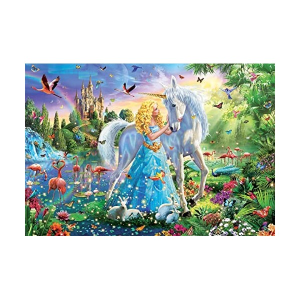 Educa - Puzzle de 1000 pièces pour Adultes | La Princesse et La Licorne. Comprend Fix Puzzle Tail pour laccrocher Une Fois l