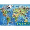 Educa - Puzzle de 150 pièces pour Enfants | Mappemonde Dinosaures, Casse-tête pour Développement, Agilité et Amusement Les g