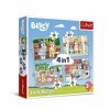 Trefl - Bluey et Son Univers - Puzzles 4en1, 4 Puzzles, de 12 à 24 Pièces - Différents Niveaux de Difficulté, Loisir pour Les