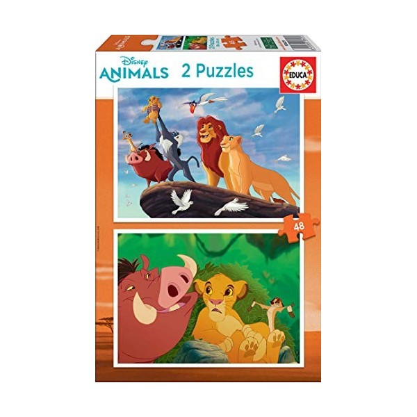 Educa - 2 Puzzles de 48 pièces pour Enfants | Le Roi Lion. Composé de Grandes pièces Parfaitement finies. Recommandé à partir